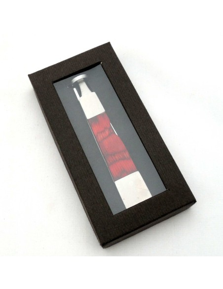 Outil pipe métal et bois rouge forme couteau