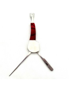 Outil pipe métal et bois rouge forme pipe 2