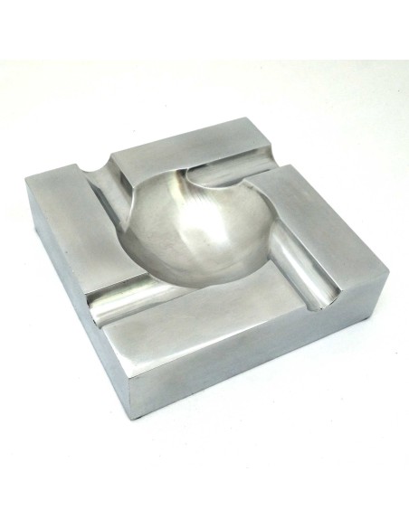 Cendrier 4 cigares aluminium carré
