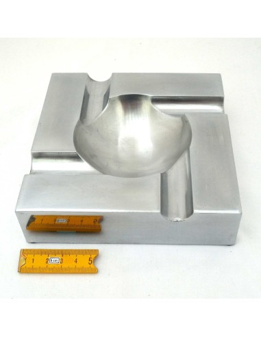 Cendrier 4 cigares aluminium carré