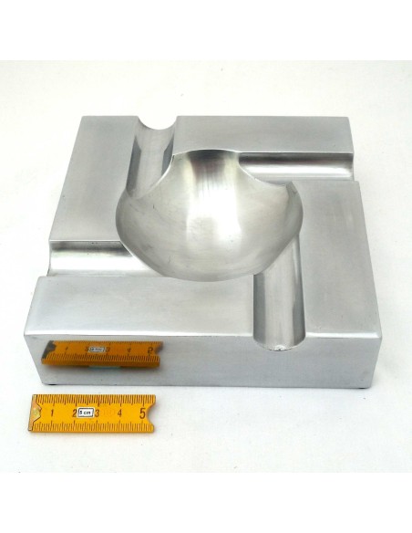 Cendrier 4 cigares aluminium carré