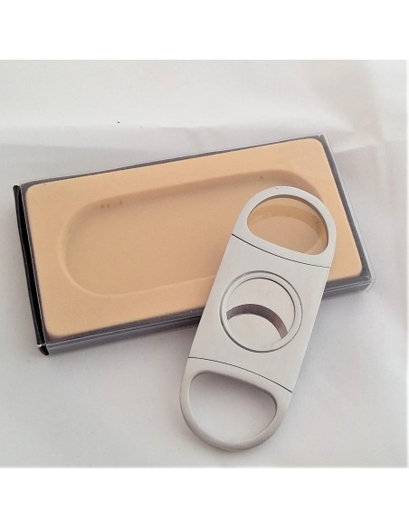 Coupe cigare double lame acier brossé bouts ronds