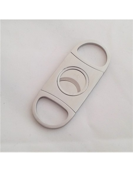 Coupe cigare double lame acier brossé bouts ronds