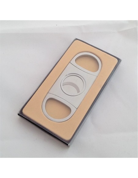 Coupe cigare double lame acier brossé bouts ronds