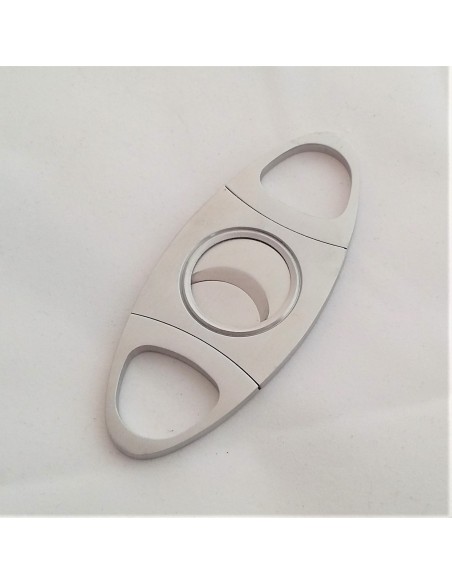 Coupe cigare double lame acier brossé bouts ovales