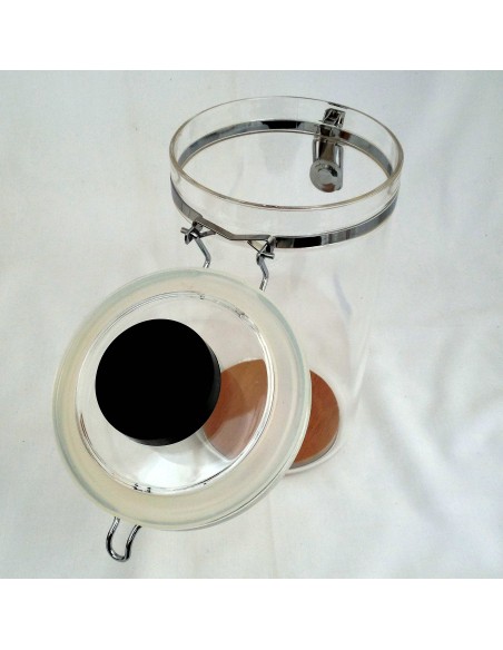 Jarre à cigare acrylique transparente  humidifiée 