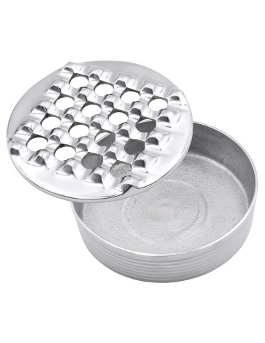 Cendrier rond 4 cigares en métal poli