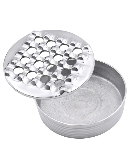 Cendrier rond 4 cigares en métal poli