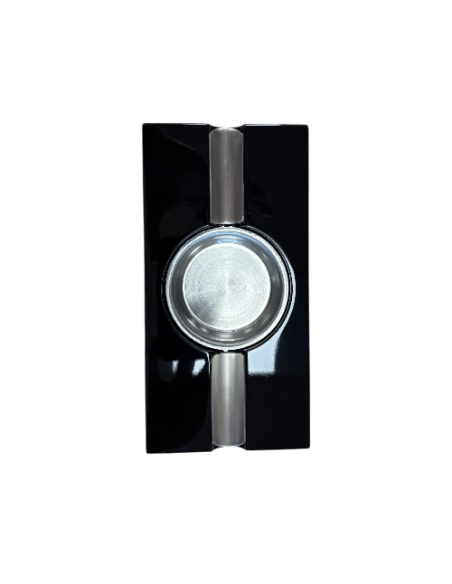 Cendrier cigare métal et bois laqué noir 2 fumeurs