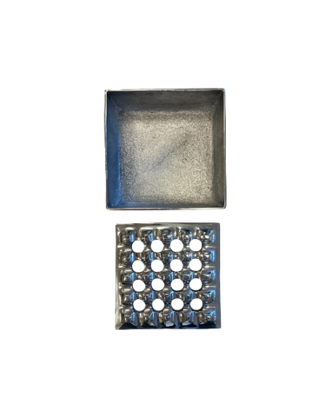 Cendrier carré en métal poli 4 cigares