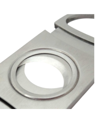 Coupe cigare double lame acier brossé bouts ronds