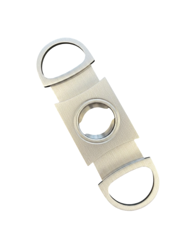 Coupe cigare double lame acier brossé bouts ronds