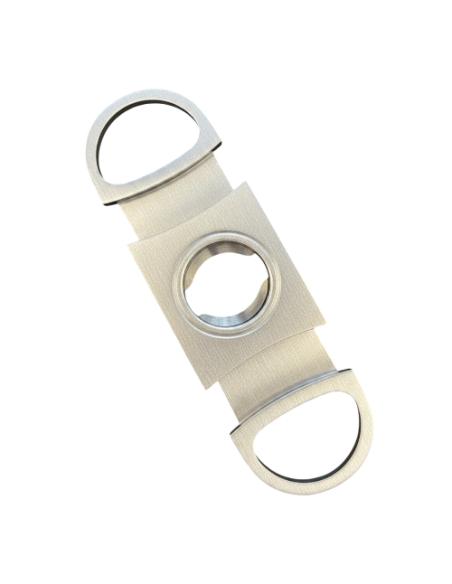 Coupe cigare double lame acier brossé bouts ronds