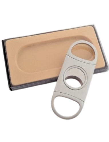 Coupe cigare double lame acier brossé bouts ronds