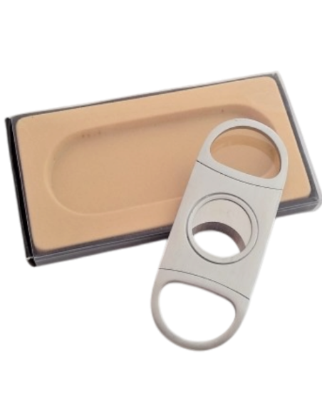 Coupe cigare double lame acier brossé bouts ronds