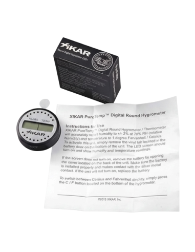 Thermo-Hygromètre cigare XIKAR digital rond