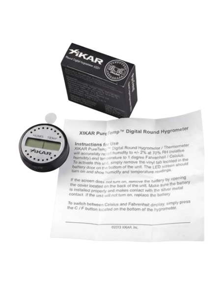 Thermo-Hygromètre cigare XIKAR digital rond