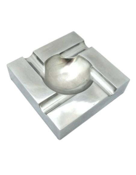 Cendrier 4 cigares aluminium carré