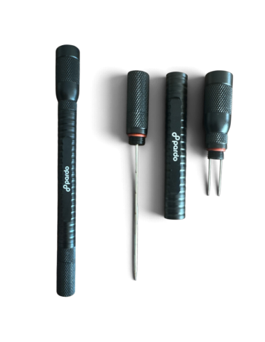 Outil cigare multifonction: double emporte pièce, perforateur, aiguille.