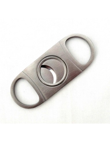 Coupe cigare double lame acier brossé bouts ronds