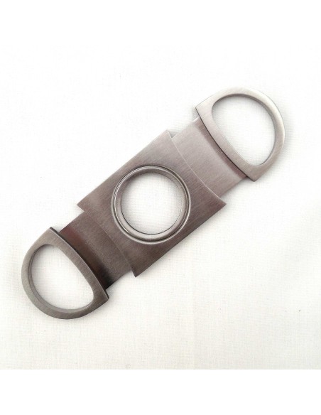 Coupe cigare double lame acier brossé bouts ronds