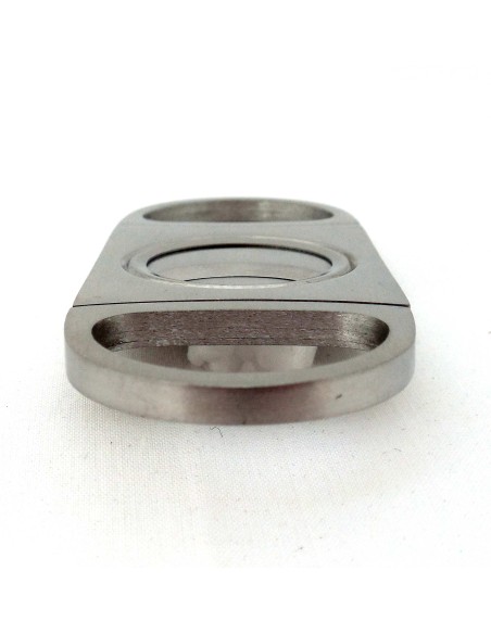 Coupe cigare double lame acier brossé bouts ronds