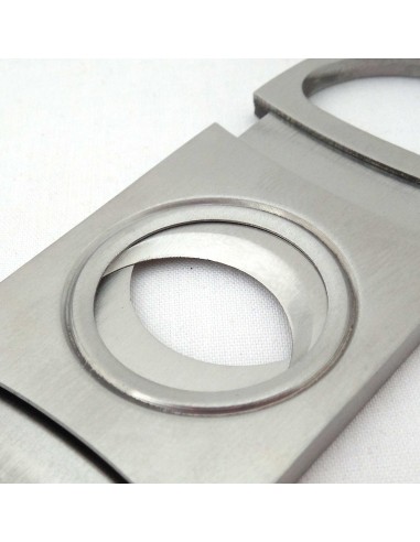 Coupe cigare double lame acier brossé bouts ronds