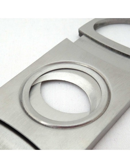 Coupe cigare double lame acier brossé bouts ronds