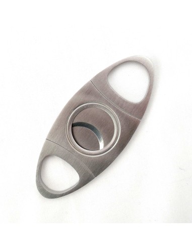 Coupe cigare double lame acier brossé bouts ovales