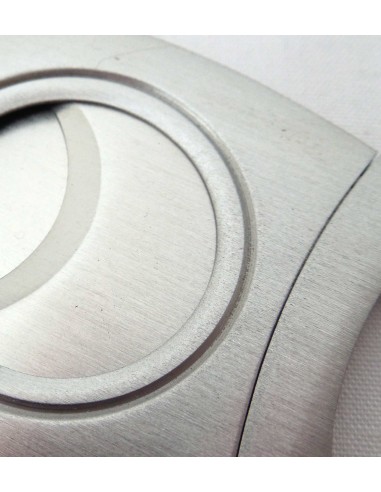 Coupe cigare double lame acier brossé bouts ovales