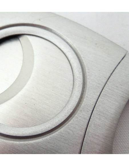 Coupe cigare double lame acier brossé bouts ovales