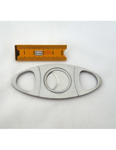 Coupe cigare double lame acier brossé bouts ovales