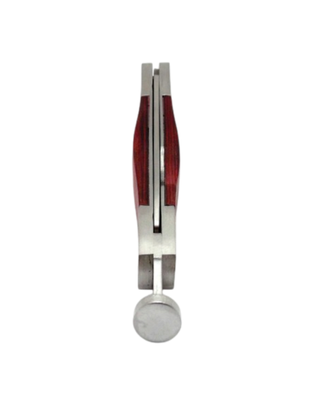 Outil pipe métal et bois rouge forme couteau