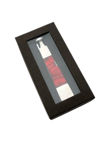 Outil pipe métal et bois rouge forme couteau